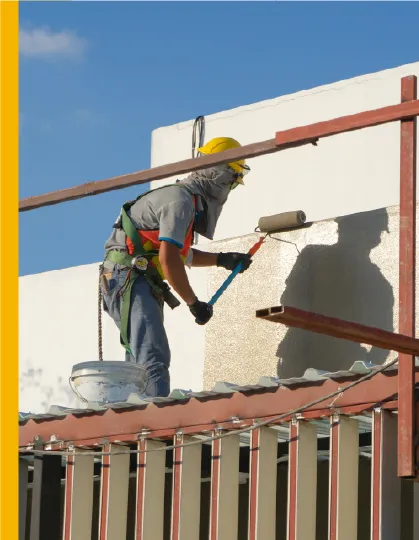 Man painting the walls